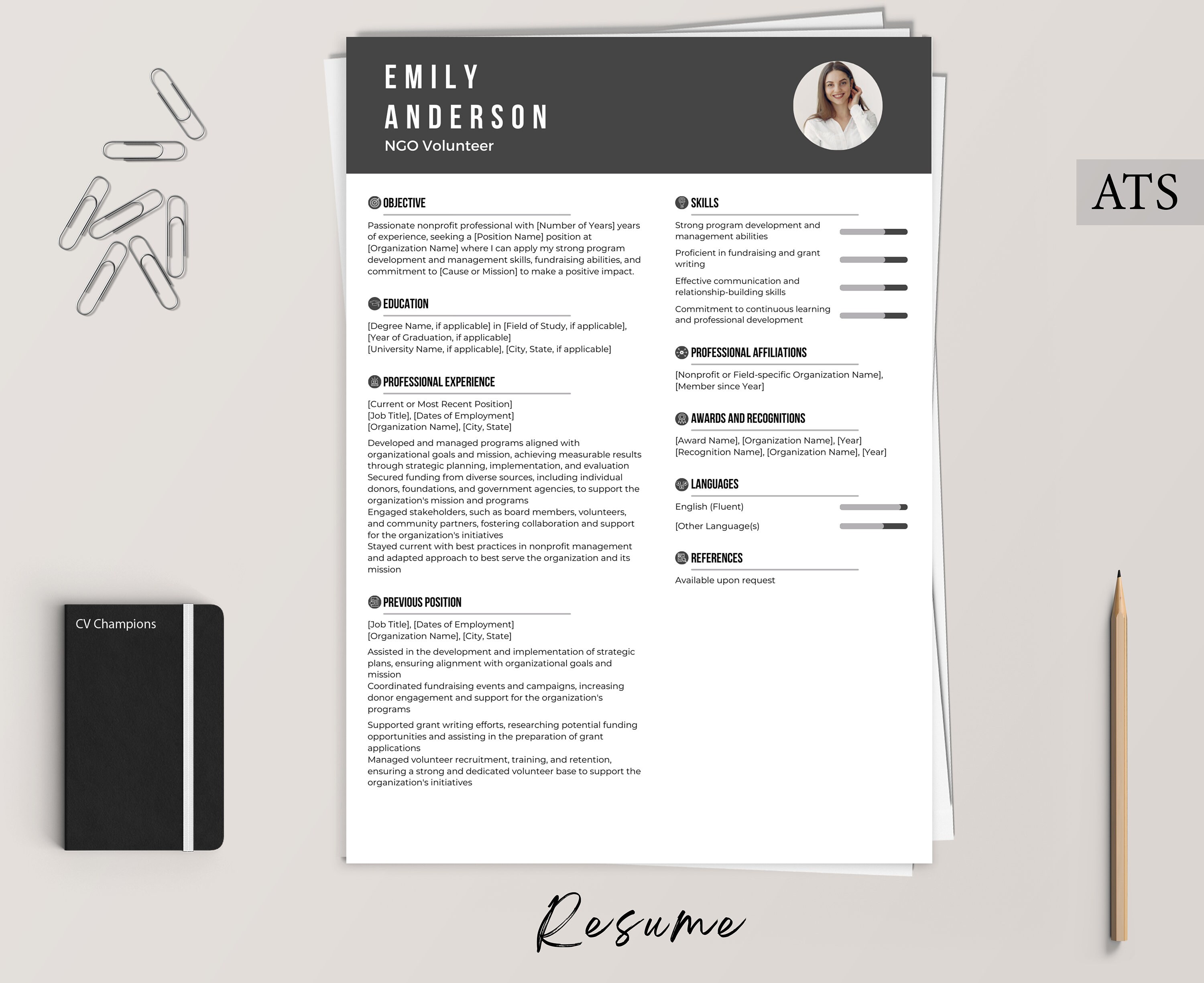 Non Profit Executive Resume Template Bundle for Google Docs and Word Non Profit Executive Resume Template Bundle for Google Docs and Word