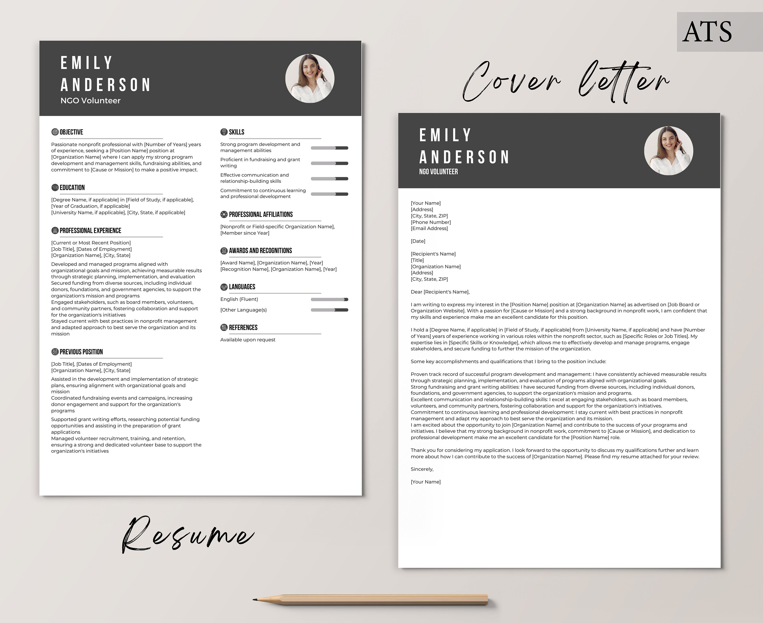 Non Profit Executive Resume Template Bundle for Google Docs and Word Non Profit Executive Resume Template Bundle for Google Docs and Word