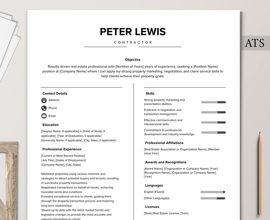 Real Estate Executive Resume Template Bundle for Google Docs and Word