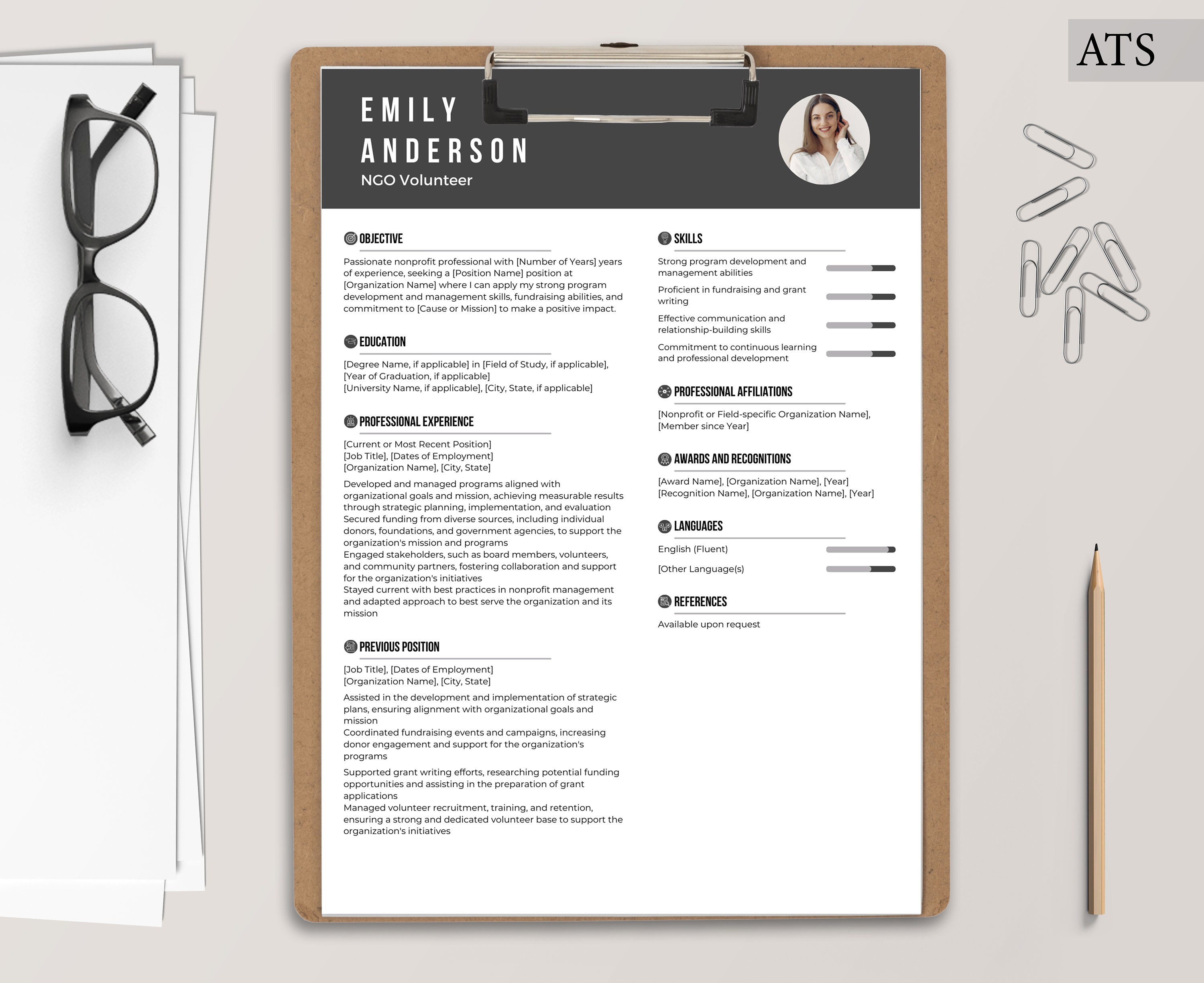 Non Profit Executive Resume Template Bundle for Google Docs and Word Non Profit Executive Resume Template Bundle for Google Docs and Word