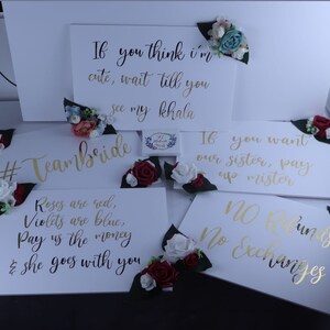 Wedding gate/entrance signs A3 with flowers x4