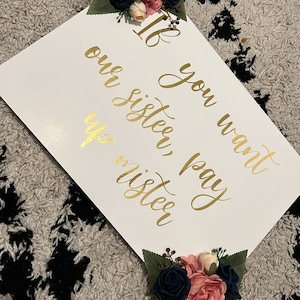 Wedding gate/entrance signs A3 with flowers x1