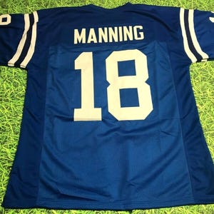 Manning Indianapolis Blue Custom Jersey Stitched Football New No Brand/No Logos GENERIC Size Men’s XL