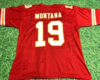 Montana KC Red Custom Jersey Stitched Football New No Brand/No Logos GENERIC Size Men’s XL