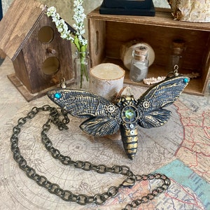 Steampunk Butterfly Golden Dreams Necklace