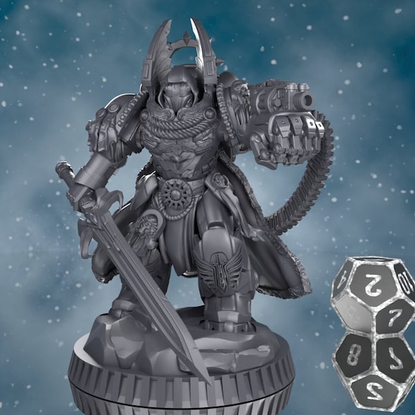 Angelic Aegis Captain by Atlan Forge Tabletop  3D Print TTRPG 8K Miniature 32mm