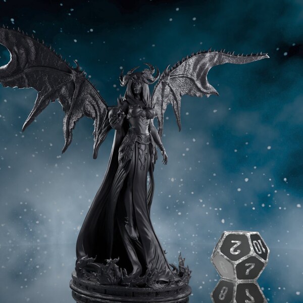 Demon | 8K Miniature Nyxara by Stormborn Collectibles Tabletop  3D Print TTRPG Demon of the Night Succubus 32mm 50mm 75mm