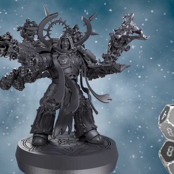 Dark Disciple of Hades by Atlan Forge Tabletop 3D Print TTRPG 8K Miniature 28mm 32mm