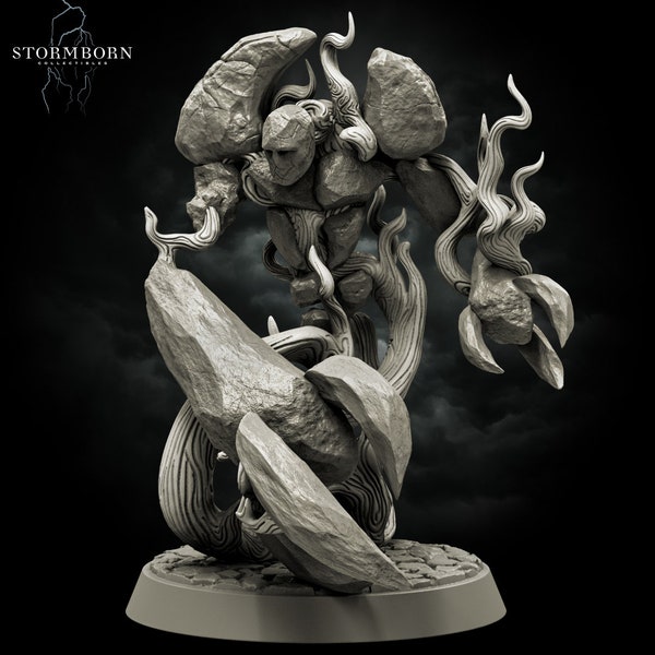 8K Miniature Earth Elemental of Dawn Stormborn Tabletop  3D Print TTRPG