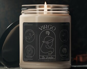 Virgo Zodiac Candle September Birthday Astrology Candle Custom Astrology Gift Birth Month Candle August Birthday Gift Virgo Horoscope Gift