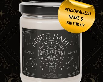 Zodiac Candle Personalized Birthdate Candle Astrology Candle Custom Astrology Gift Custom Birth Month Candle Birthday Gift for Her Astrology