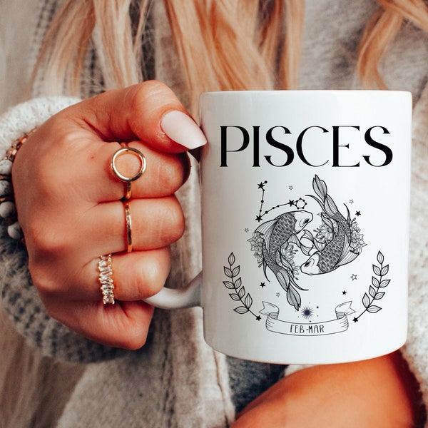 Pisces Coffee Mug, Pisces Birthday Gift, Zodiac Birthday Gift, Pisces Energy Mug, Pisces Coffee Cup, Pisces Zodiac Sign, Zodiac Tumblers