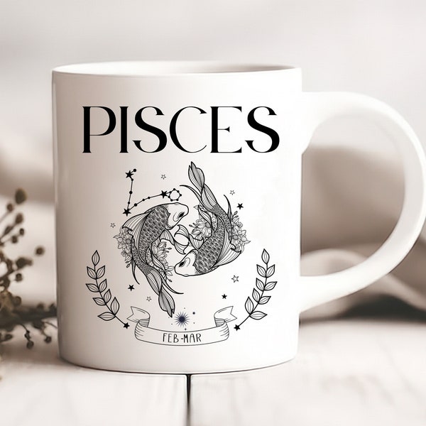 Pisces Coffee Mug, Pisces Birthday Gift, Zodiac Birthday Gift, Pisces Energy Mug, Pisces Coffee Cup, Pisces Zodiac Sign, Zodiac Tumblers