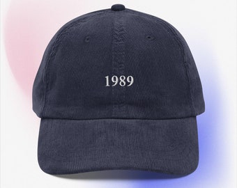 Embroidered 1989, Vintage corduroy cap, Swiftie Merch