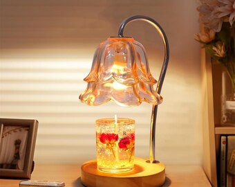 Candle Warmer Lamp, Candle Warmer with 2 Bulbs,Candle Warming Lamp, Candle Lamp Warmer with Timer & Dimmer for Home Decor Gifts