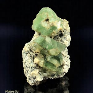 610 Gram Natural Green Fluorite Cluster on Matrix Beautiful Specimen from Skardu, PAK. Green Fluorite, Fluorite Cluster, Fluorite Specimen.