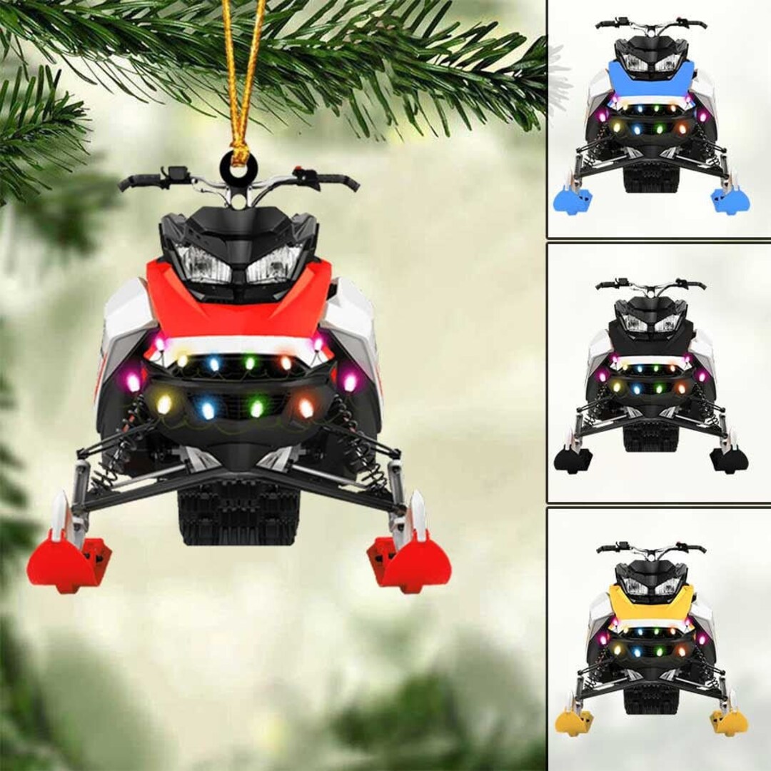 Personalized Snowmobile Christmas Ornament, Snowmobile Ornament