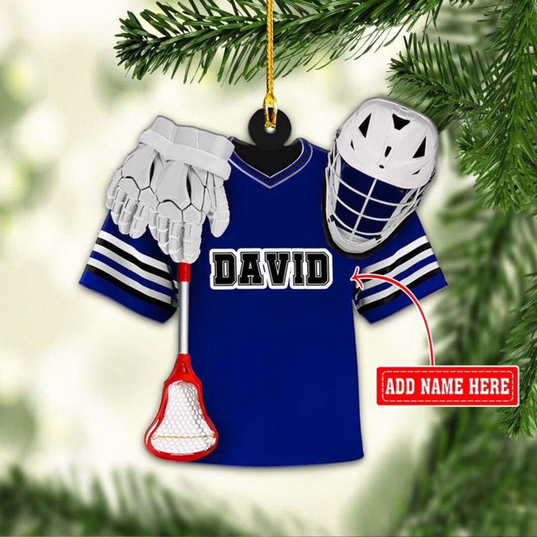 Personalized Lacrosse Uniform Christmas Ornament, Lacrosse Ornament, Lacrosse Christmas Ornament
