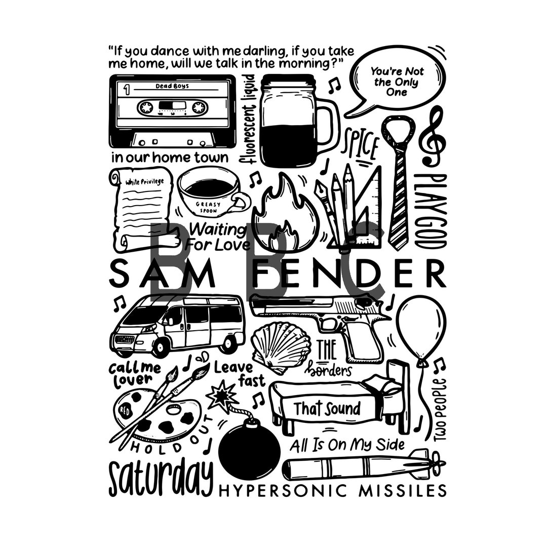 Sam Fender Sam Fender PNG Sam Fender SVG Sam Fender Drawing Etsy