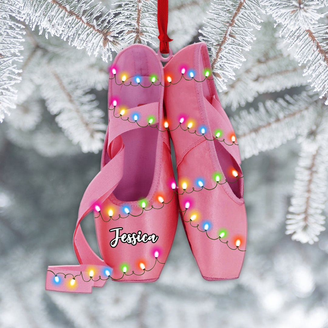 Personalized Ballet Pointe Shoes Ornament, Ballet Shoes Ornament