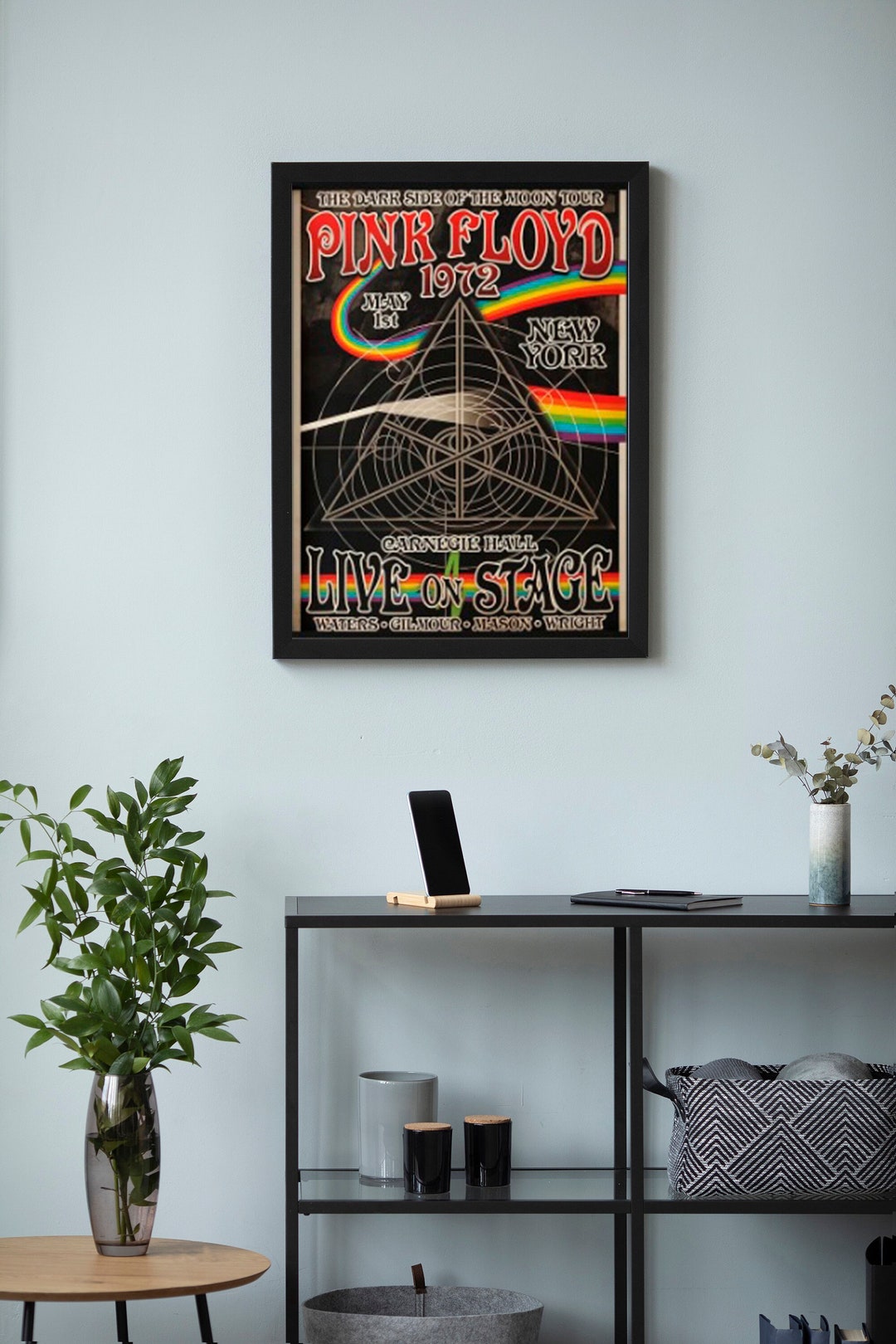Framed Pink Floyd Music Poster Print Pink Floyd Wall Art Etsy