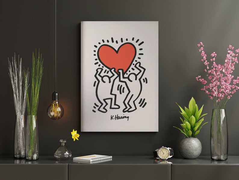 Keith Haring Painting Keith Haring Artwork Keith Haring Love Etsy