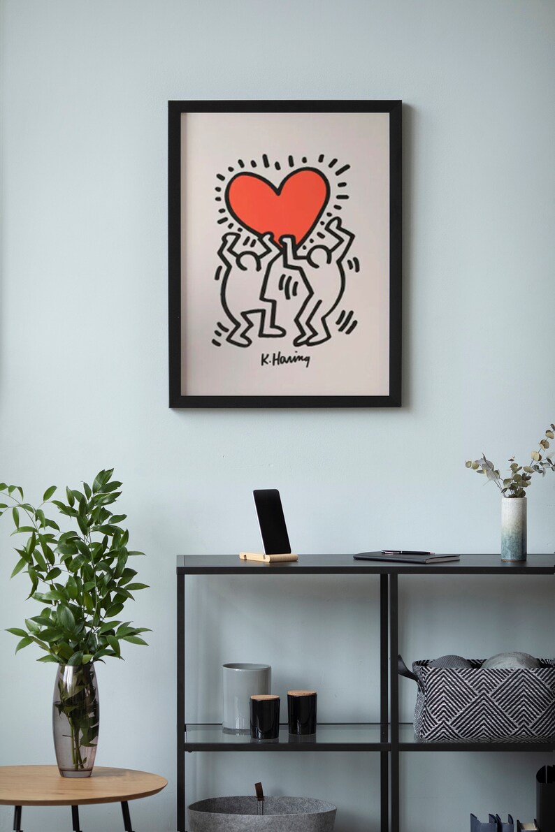 Keith Haring Painting Keith Haring Artwork Keith Haring Love Etsy