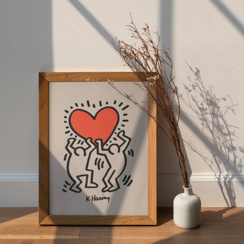 Keith Haring Painting Keith Haring Artwork Keith Haring Love Etsy