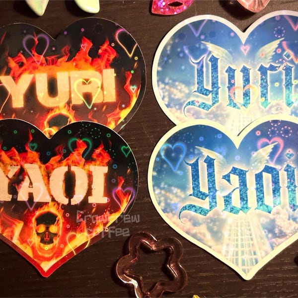 YAOI/YURI holografische 3" waterdichte stickers