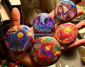 ULTRAKILL Holographic Iridescent Button Pin/Badge (READ DESC)