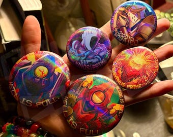 ULTRAKILL Holographic Iridescent Button Pin/Badge (READ DESC)