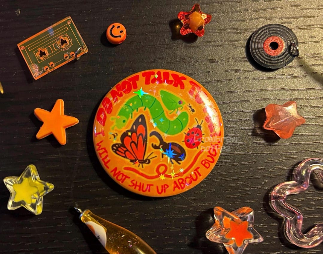 Bad Insect Pin Holographic Insect Button Pin:
