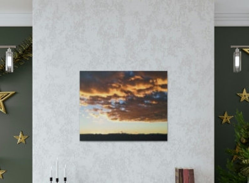 Golden Cloud Canvas Gallery Wrap Photo Canvas Wall Art Wall Etsy