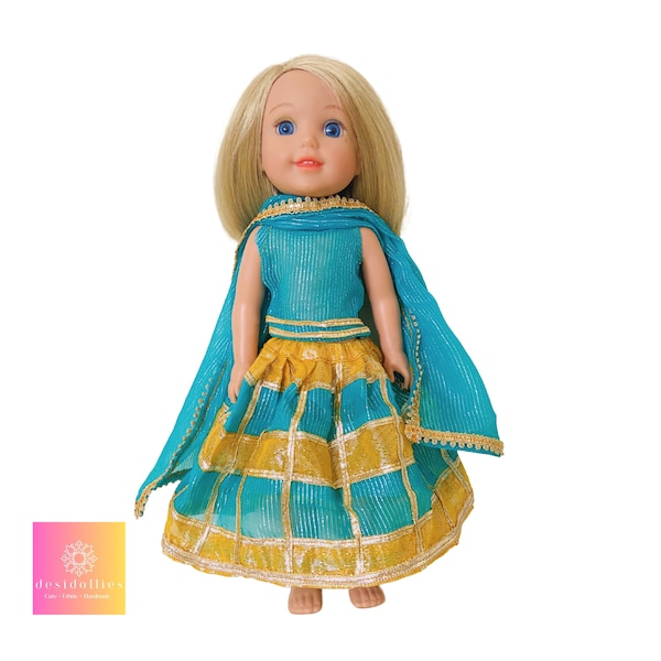 Indian Doll Dress 14" Doll Lehenga Eid Gift Girls Pakistani Doll Clothes