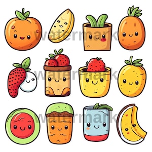 200+ Cute Food Kawaii Clipart Pieces | Food Kawaii Cute PNG, SVG Commercial Use