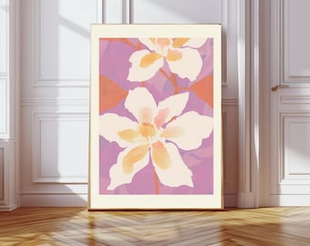 Botanical Flower Market Art Print, Flower Market, Floral Print, Wall Decor, Wall Art, Flower Art Print,Pink Art Print, Floral Wall Art