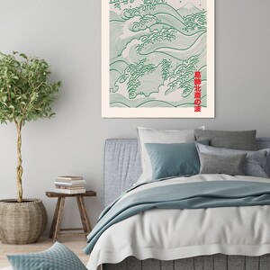 Japanese Art Print, Waves Art Print, Flower Poster, Waves Print, Wall Decor, Wall Art, Sea Art Print, Matisse Art Print, Japanese art image 2