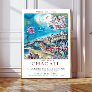 Lámina de Marc Chagall, Póster de Chagall, Lámina de Chagall París, Decoración de pared, Arte mural, Arte de Chagall, Lámina de Chagall, Arte mural botánico