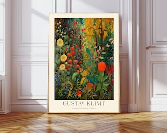 Gustav Klimt Print, Gustav Klimt Farm Garden Poster, Klimt Flowers, Floral Wall Decor, Gift Idea, Wall Art Print, Gustav Klimt Wall Decor