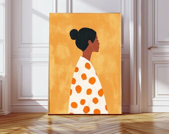 Abstract People Art | Mid Century Art, Modern Abstract Art, Abstract Wall Art, Minimalist Print, Living Room Art, Female Figure Wall Art