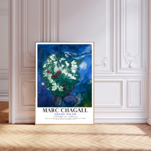 Impresión de arte de Marc Chagall, cartel de Chagall, impresión de Chagall Paris, decoración de la pared, arte de la pared, arte de Chagall, impresión de arte de Chagall, arte de la pared botánica