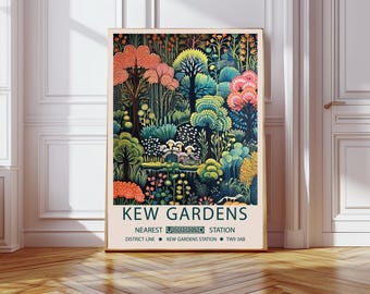 Botanical Flower Market Art Print, Kew Gardens Print, Floral Print, Wall Decor, Wall Art, Flower Print, Kew Art Print, Flower Wall Art.