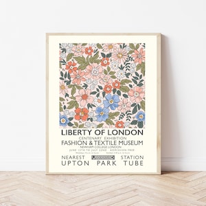 Liberty London Art Print, Botanical Art Print Flower Art Print, Liberty Print, Flower Art Print, Botanical Print, Wall Decor, Wall Art