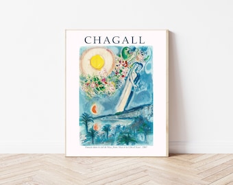 Marc Chagall Art Print, Chagall Poster, Chagall Paris Print, Wall Decor, Wall Art, Chagall Art, Chagall Art Print, Botanical Wall Art