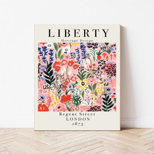 Liberty London Art Print, Botanical Art Print Flower Art Print, Liberty Print, Flower Art Print, Botanical Print, Wall Decor, Wall Art