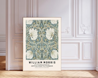 William Morris Art Print, William Morris Blue Flowers, Morris Print, Flower Art Print, Botanical Print, Wall Decor, Wall Art, Flower Print,