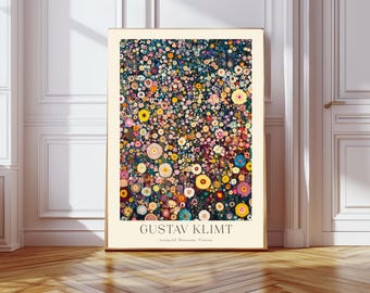 Gustav Klimt Print, Gustav Klimt Farm Garden Poster, Klimt Flowers, Floral Wall Decor, Gift Idea, Wall Art Print, Gustav Klimt Wall Decor