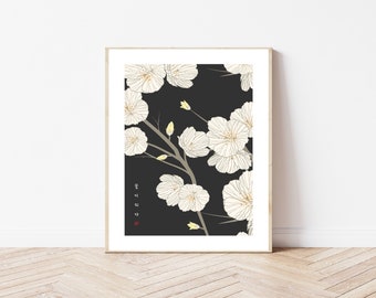 Japanese Art Print, Blossom Art Print, Flower Poster, Floral Print, Wall Decor, Wall Art, Flower Art Print, Matisse Art Print, Japanese art