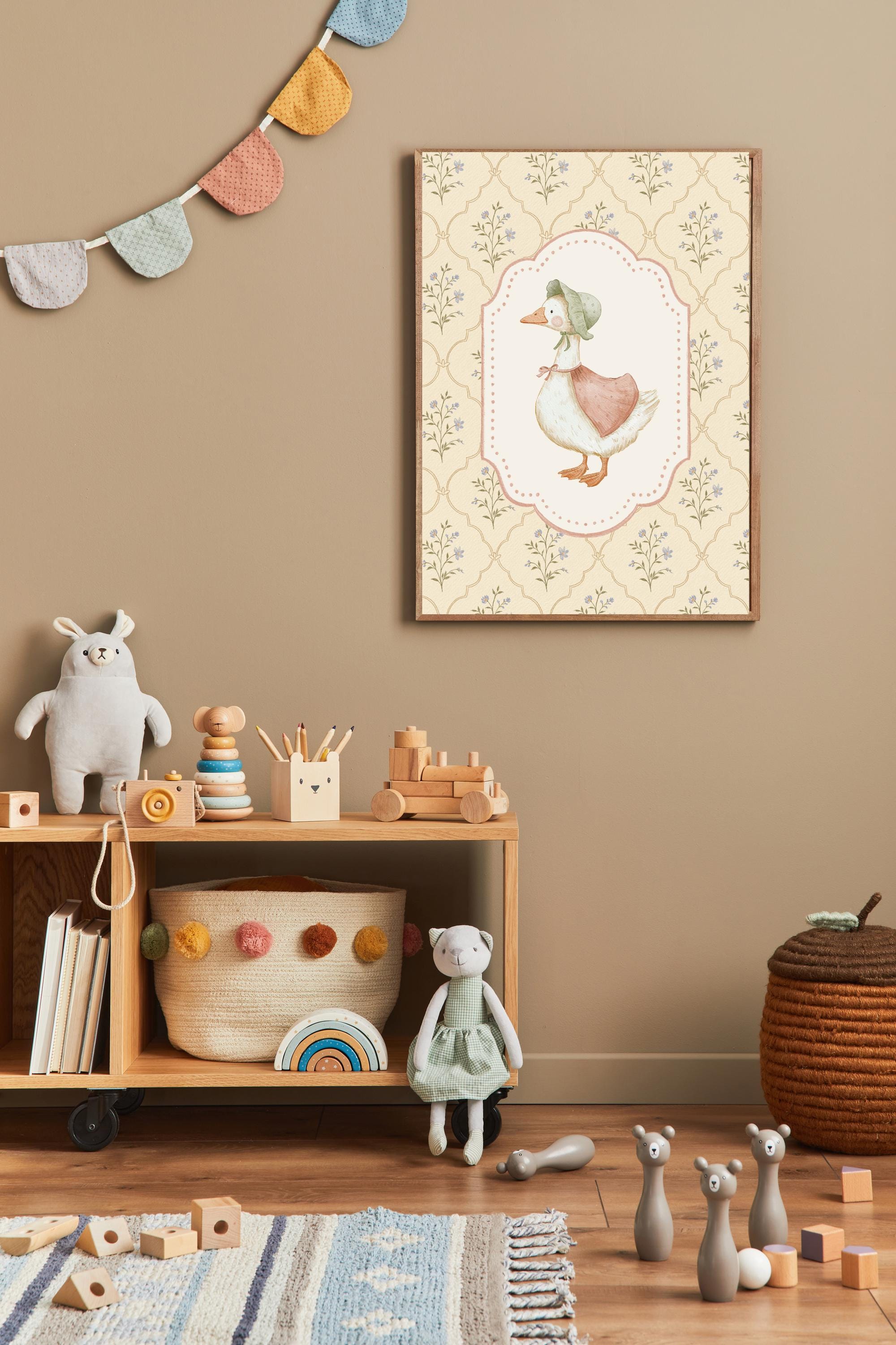 Cute Duck Nursery Wall Art Set | Farmhouse Girl's Room Decor | Farm ...
