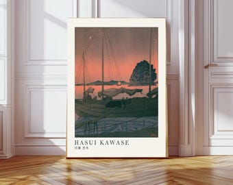 Japanese Art Print, Hasui Kawase Poster, Japandi Poster, Hasui Kawase Exhibition Poster, Ukiyoe print, Woodblock Print,  Hasui Kawase art